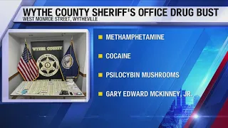 Meth, cocaine, & mushrooms, seized during search in Wytheville, man in custody