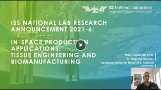 NLRA 2021-6: In-Space Production Applications: Tissue Engineering and Biomanufacturing