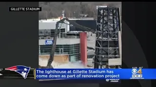 Gillette Stadium Lighthouse Taken Down As Construction Continues