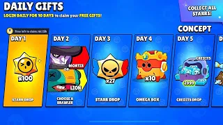 😛AMAZING DAILY GIFTS STREAK IS HERE??!!🤯🎁 COMPLETE NEW FREE REWARDS✅😎 | Brawl Stars