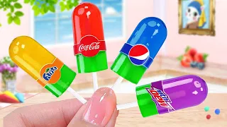 Tasty Coca Fanta Pepsi Honey Fruit Jelly Sticks 🍭 Amazing Miniature Cake Jelly 🌈 Mini Baking