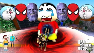 THE AVENGERS (Endgame) Vs THANOS with SHINCHAN and DORAEMON and FRANKLIN in GTA 5