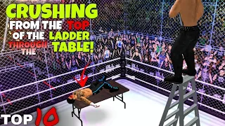 Flying Crushes From The Ladders Through The tables,Wr3d top 10 moments!😱