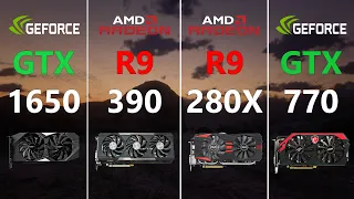 GTX 1650 vs R9 390 vs R9 280X vs GTX 770 Test in 6 Games