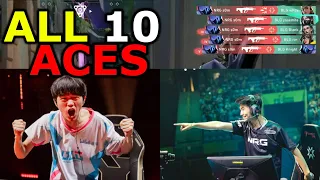 TOP 10 ACES of VALORANT Champions 2023 || Tarik reactions