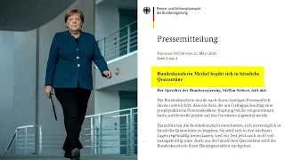 Angela Merkel begibt sich in häusliche Quarantäne