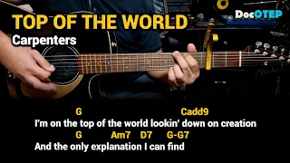 Top Of The World - Carpenters (Guitar Chords Tutorial with Lyrics)