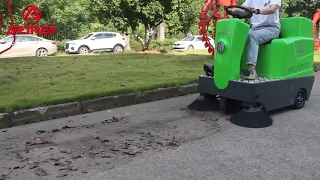 ARTRED industrial floor cleaning electric ride on street road vacuum sweeper machine