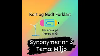 Video  168 - Synonymer 3 - tema: Vindmøllepark