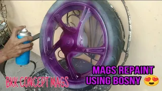 YAMAHA PURPLE BOSNY / MAGS REPAINT USING SPRAY CAN | Jec Bisikleta #yamahaphilippines