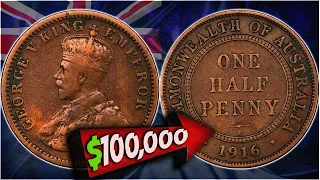 RARE Australian 1916 Half Penny Coin Worth BIG MONEY!!