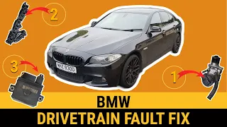 BMW drivetrain fault fix bmw F10 f11 N57 drivetrain malfunction low power misfire check engine light