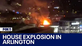 Massive house explosion in Arlington after suspect fires flare gun