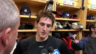 Blue Jackets forward Lukas Sedlak after a 4-1 win against Los Angeles