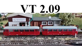 Verbrennungstriebwagen VT 2.09  -  Spur TT  -  Modell und Wirklichkeit