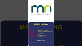 MRI is Hiring For Freshers || Hiring For Software Engineer Job || Recruitment 2023