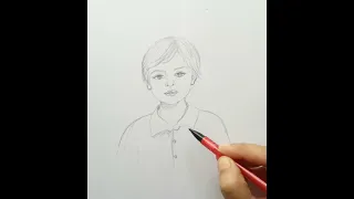 how to draw little boy potrait//small boy pencil  drawing