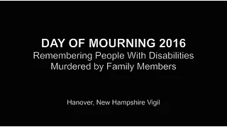 2016 Disability Day of Mourning Vigil in Hanover, New Hampshire