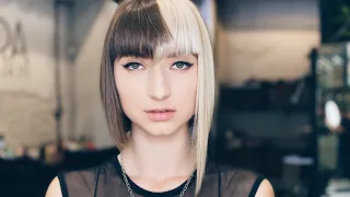 LONG TO BOB haircut tutorial: side bob haircut with bangs - NIKITOCHKIN