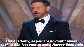 Oscars 2018 - Jimmy Kimmel talks about Harvey Weinstein