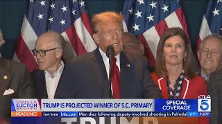 Former President Donald Trump beats Nikki Haley in her home state of South Carolina in the Republica