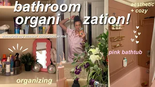 BATHROOM ORGANIZATION 🛁 *aesthetic* pinterest inspired| pink| decorating| organizing etc🎀⭐️