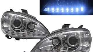 CrazyTheGod W163 1998-2001 PRE-FACELIFT Projector Headlight Headlamp R8Look CHROME for Mercedes-Benz