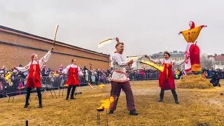 Огненное шоу на Масленицу. Театр огня и света «БезГраниц»