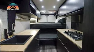 Furniture Maker Builds Apartment On Wheels -  Ingenious Van Life Bed & Couch Conversion
