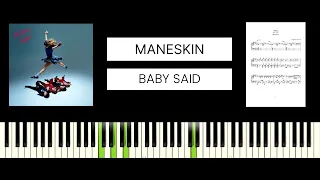 Maneskin - BABY SAID (BEST PIANO TUTORIAL & COVER)