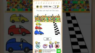 the blue car must win the race level 346:brain test