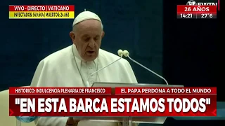 Histórico mensaje de Francisco ante una plaza vacía: "Nadie se salva solo"