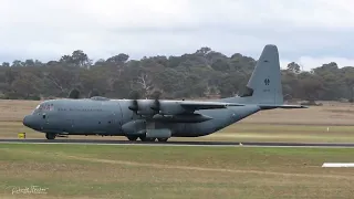 RAAF C130J-30 Hercules Departs Canberra for Darwin on 30 Apr 2024