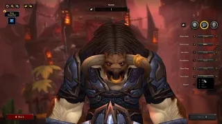 World of Warcraft Shadowlands Character Creation Tauren Male