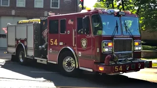Scarsdale fire department engine 54, ladder 28, *NEW* car 2432 responding 7/4/22
