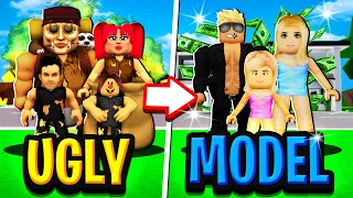 MODEL FAMILY vs UGLY FAMILY in Roblox BROOKHAVEN RP!!