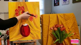 Видео урок " Тюльпаны с натуры"