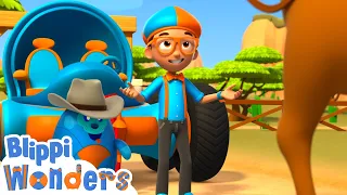 Learn About Cowboy's with Blippi | Blippi Wonders | Robot Cartoons for Kids | Moonbug Kids