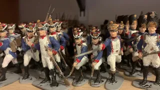 Diorama de plus de 200 figurines de Waterloo Aifix 1/32 (Napoléon, Ier Empire,  Wellington, 1815).