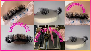 LASHING 101: VOLUME FAN PRACTICE | PINCH METHOD | FIBER TIP TWEEZERS | GALASH Lashes