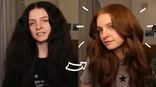 Black to ginger hair - removing black box dye at home