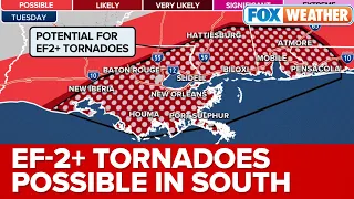 Severe Storms Could Spawn EF-2 Or Stronger Tornadoes Tuesday In South, Including New Orleans