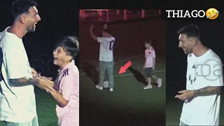 Lionel Messi's reaction after his son nutmegged him