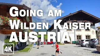 Going am Wilden Kaiser Bergdoktor Village AUSTRIA • Real Time Virtual Walking Tour in 4K ASMR