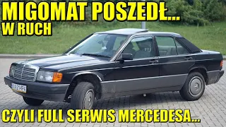 PIERWSZE NAPRAWY I DOPROWADZANIE DO ŁADU PO LATACH POSTOJU MERCEDES W201 STODZIEWIĘĆDZIESIATKA