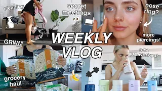 WEEKLY VLOG | NEW NOSE RING? | SECRET MEETINGS | NEW PRE-WORKOUT | GROCERY HAUL | Conagh Kathleen