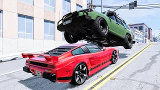 High Speed Traffic Car Crashes #114 - BeamNG Drive | CrashBoomPunk