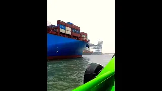 container ship arriving port #shipping #ocean #ocean #logistics #ship #sea