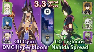 C0 Cyno Hyperbloom & C0 Tighnari Nahida Spread | Spiral Abyss 3.3 - Floor 12 9 Star | Genshin Impact
