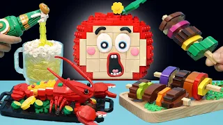 Lego Friends Challenge: Lego BBQ Mukbang ( Grilled Meat, Sausage, Lobster...) | Apu's Adventures